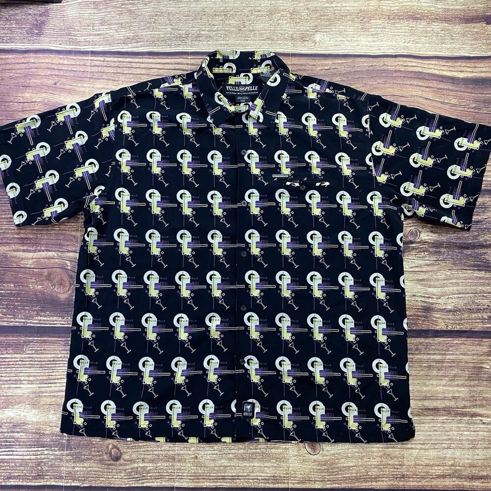 Vtg Pelle Pelle Marc Buchanan Y2K Hip Hop Button Up Martini Size 2XL